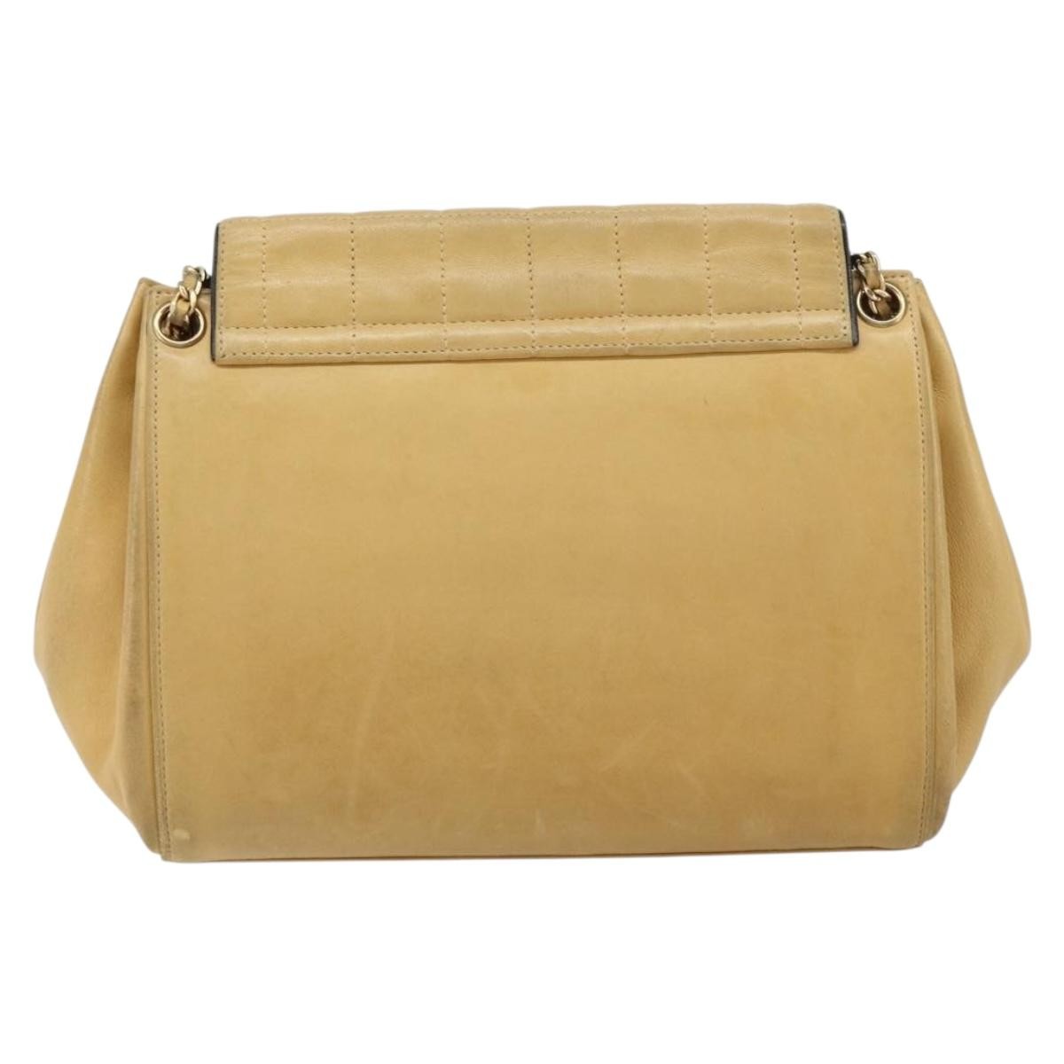 Chanel Chanel Chocolate Bar Accordion Reissue Flap Bag Quilted Lambskin Small Beige