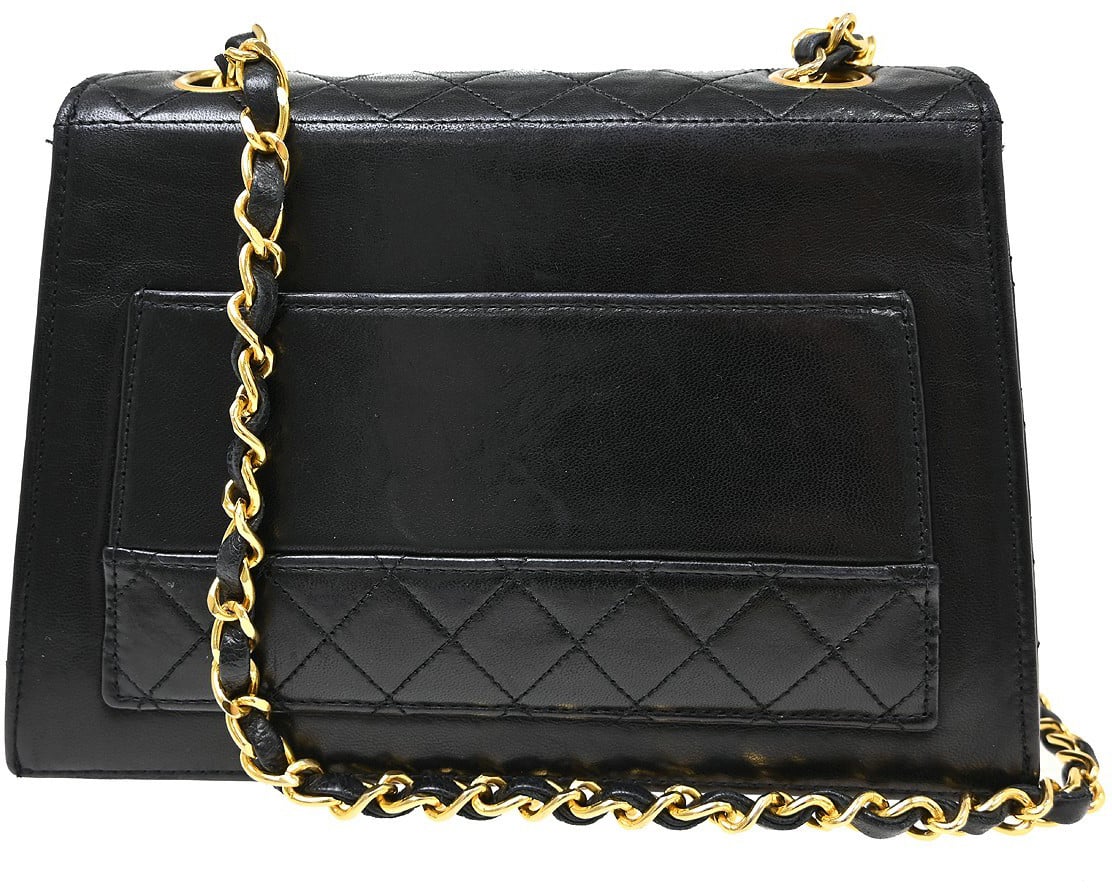 Chanel Vintage Trapezoid CC Flap Lambskin Small Zwart