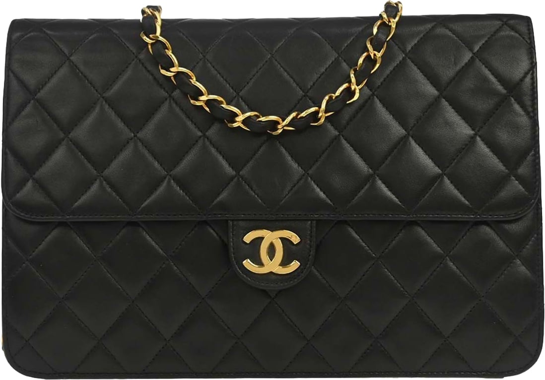 Chanel Vintage Classic Flap Quilted Lambskin Zwart