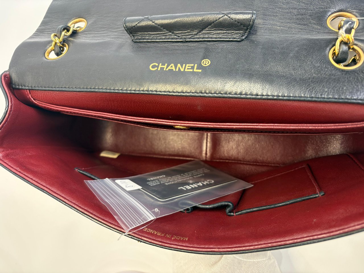 Chanel Vintage Classic Flap Bag Quilted Lambskin Zwart