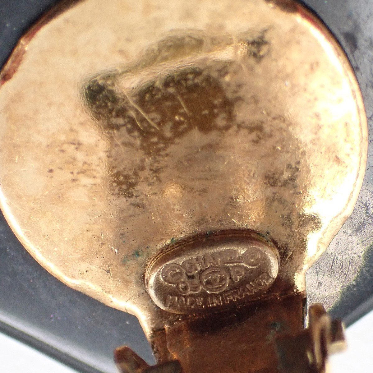 Chanel Chanel Vintage Camellia Clip-On Earrings Plastic Wit