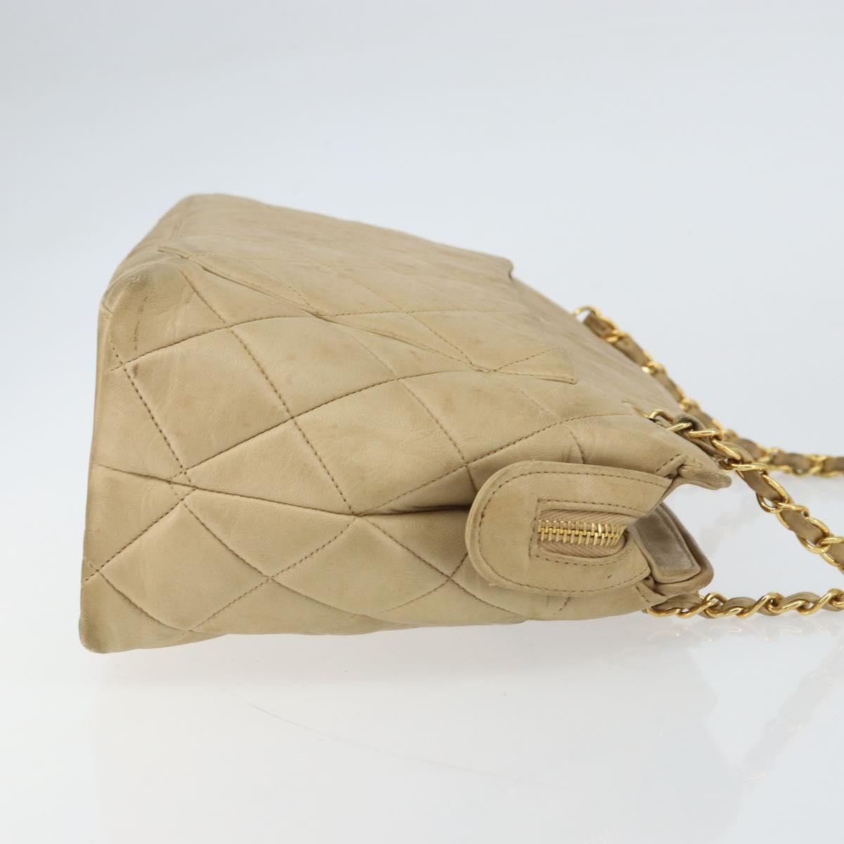 Chanel Chanel Vintage Camera Bag Quilted Leather Large Beige
