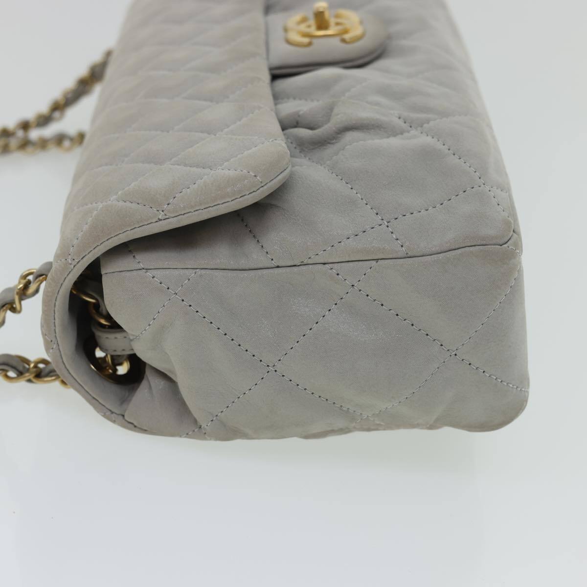 Chanel Chanel Coco Pleats Flap Bag Quilted Calfskin Grijs