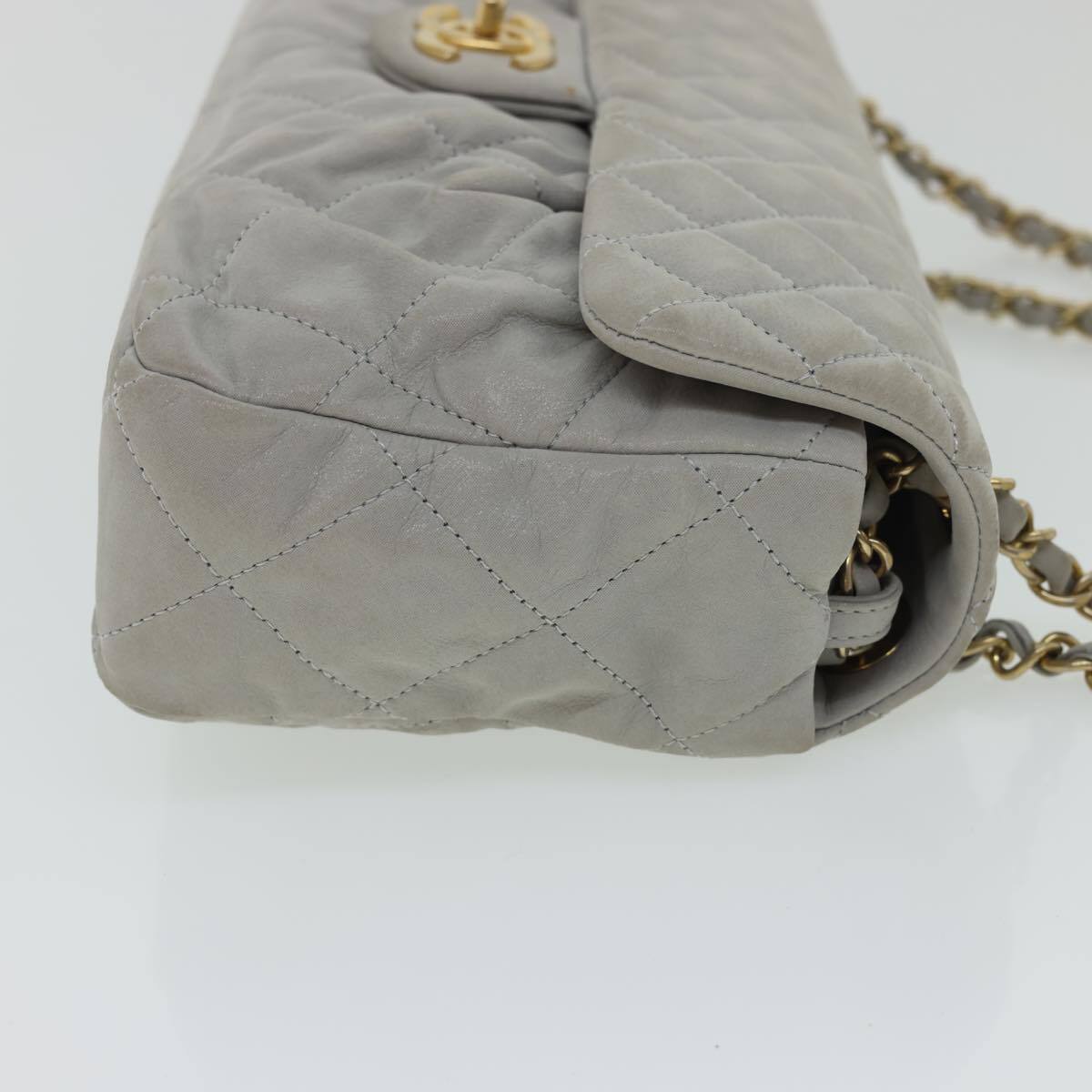 Chanel Chanel Coco Pleats Flap Bag Quilted Calfskin Grijs