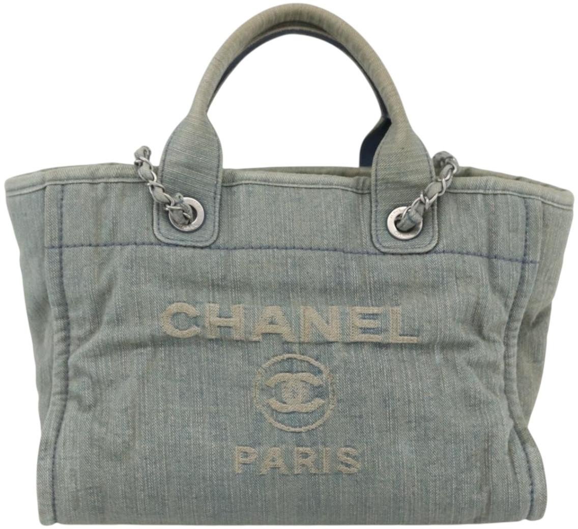 Chanel Chanel Deauville NM Tote Denim Medium Blauw