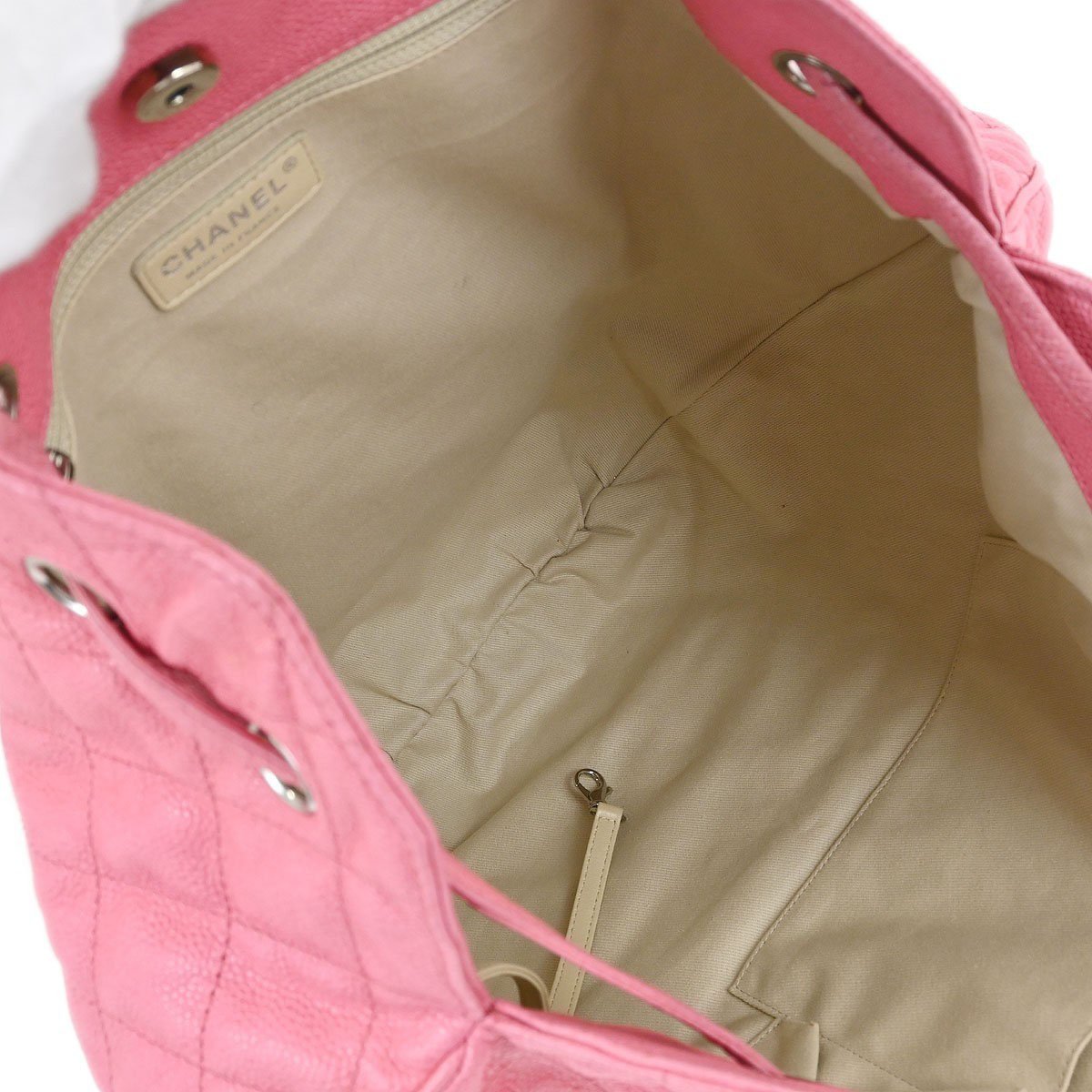 Chanel Chanel Cocomark Drawstring Tote Quilted Caviar Roze