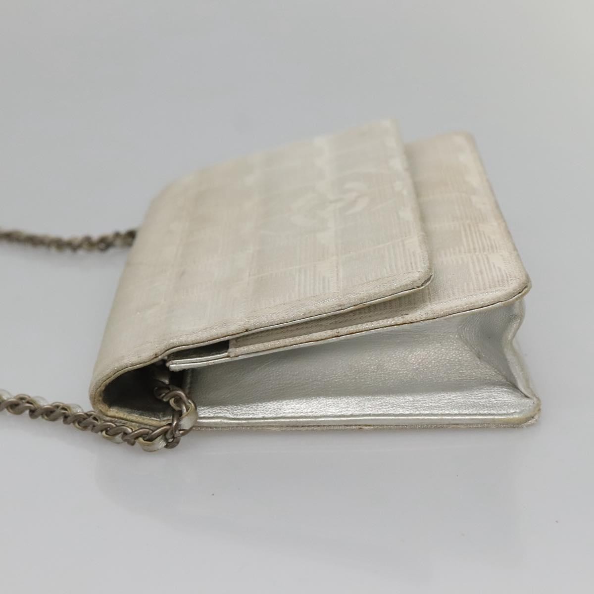 Chanel Chanel Travel Line Wallet on Chain Quilted Nylon Zilver