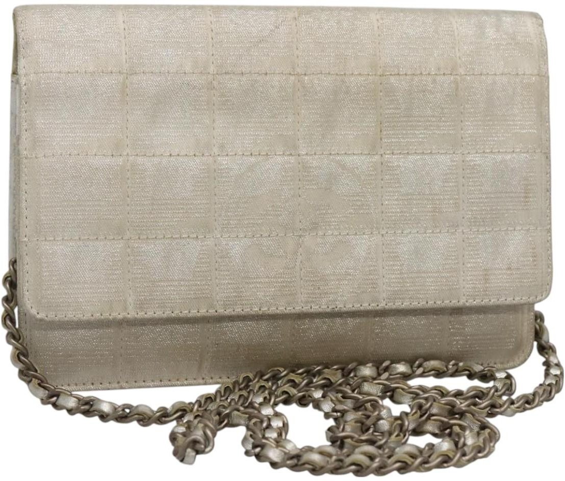 Chanel Chanel Travel Line Wallet on Chain Quilted Nylon Zilver