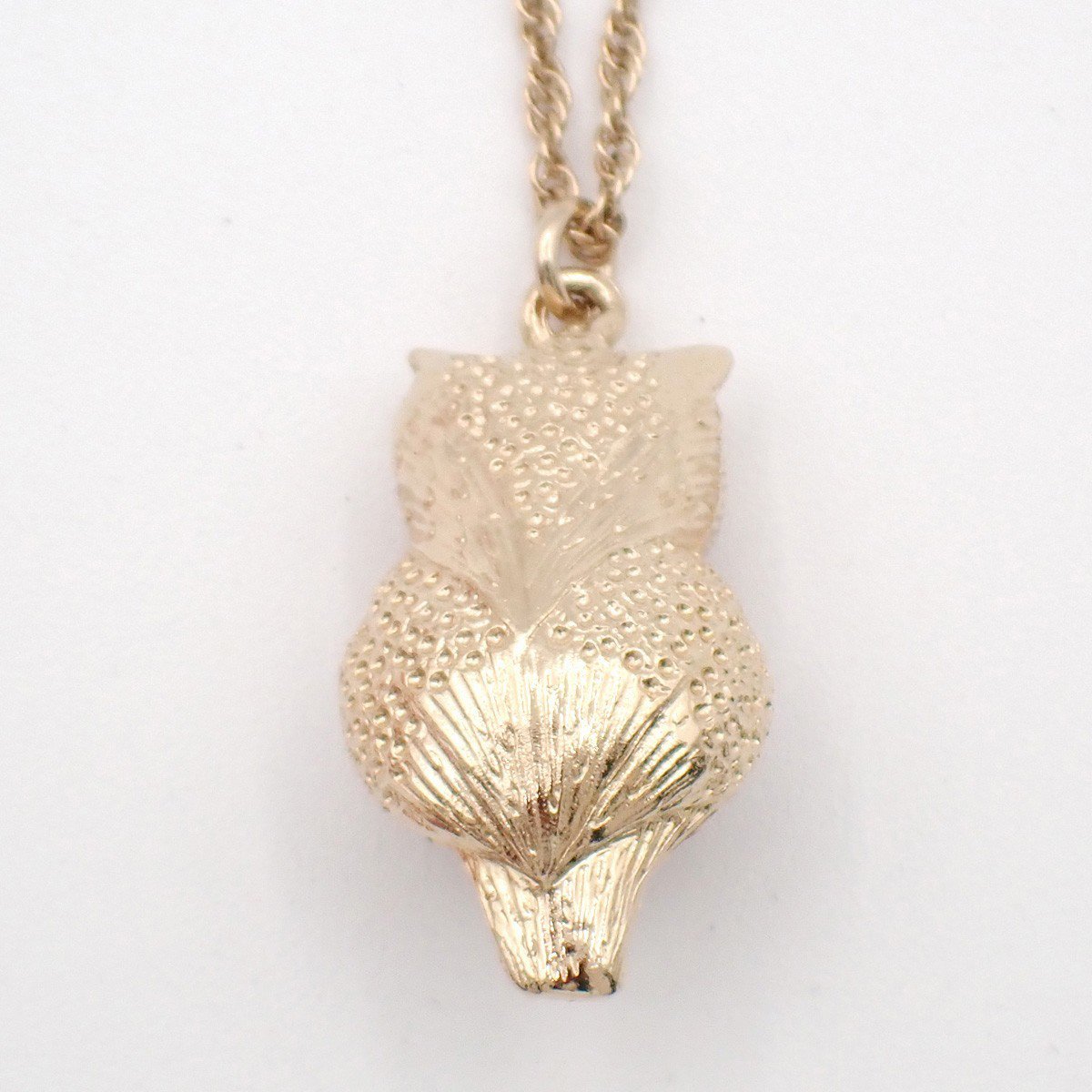 Chanel Owl Pendant Necklace Gold Plated Goud
