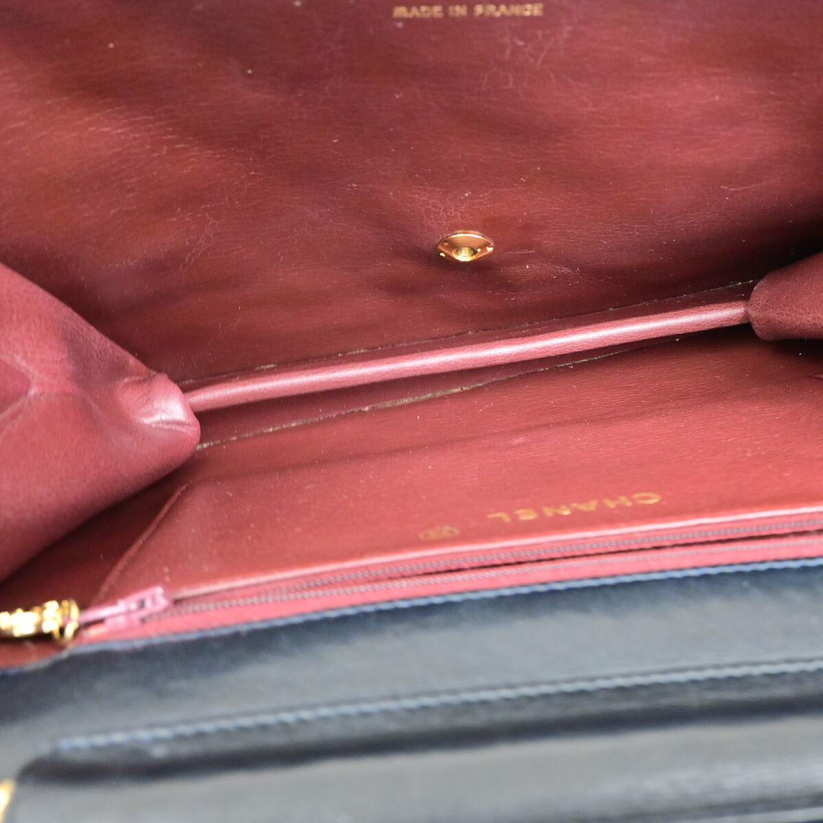 Chanel Chanel Vintage Chain Flap Bag Quilted Leather Navy