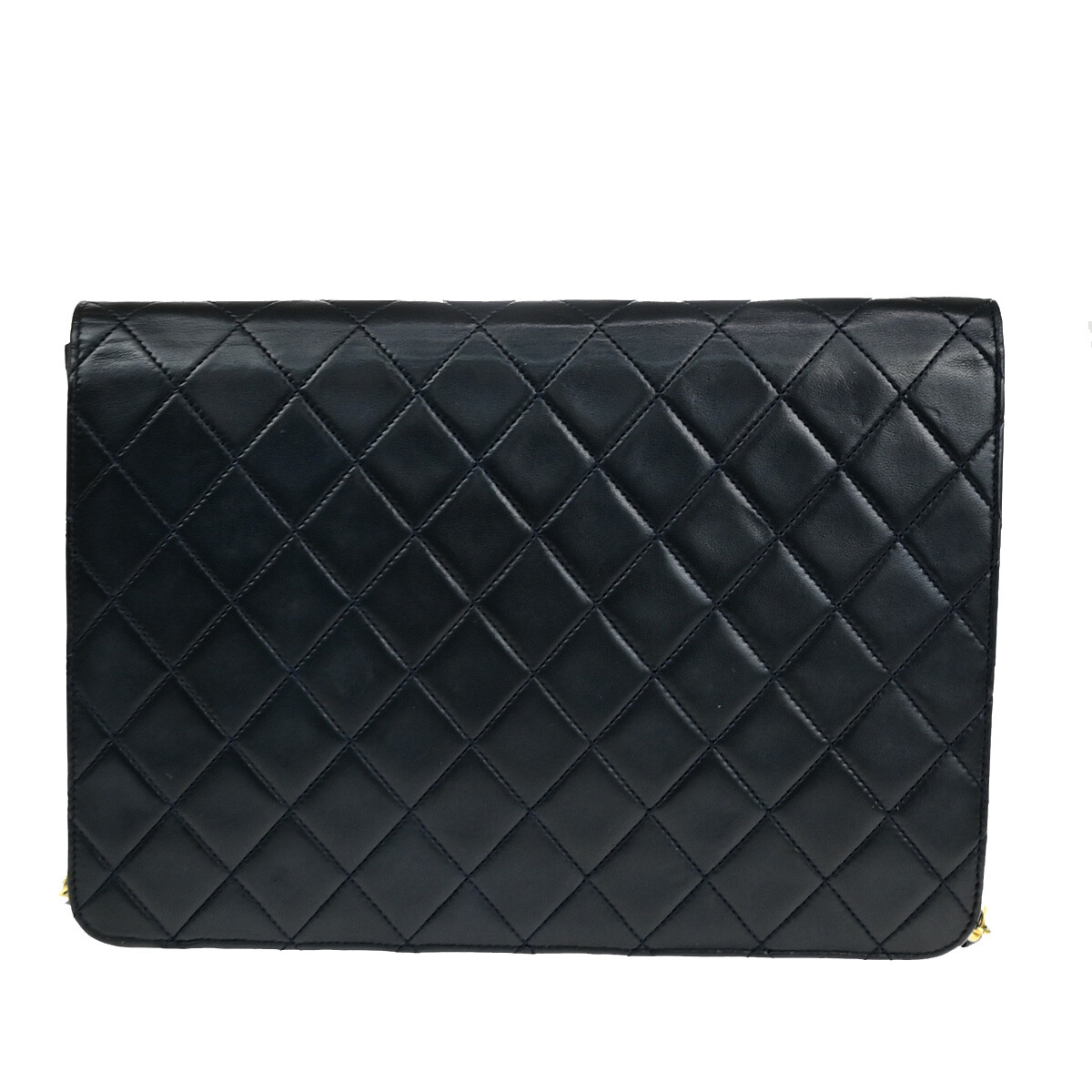 Chanel Chanel Vintage Chain Flap Bag Quilted Leather Navy