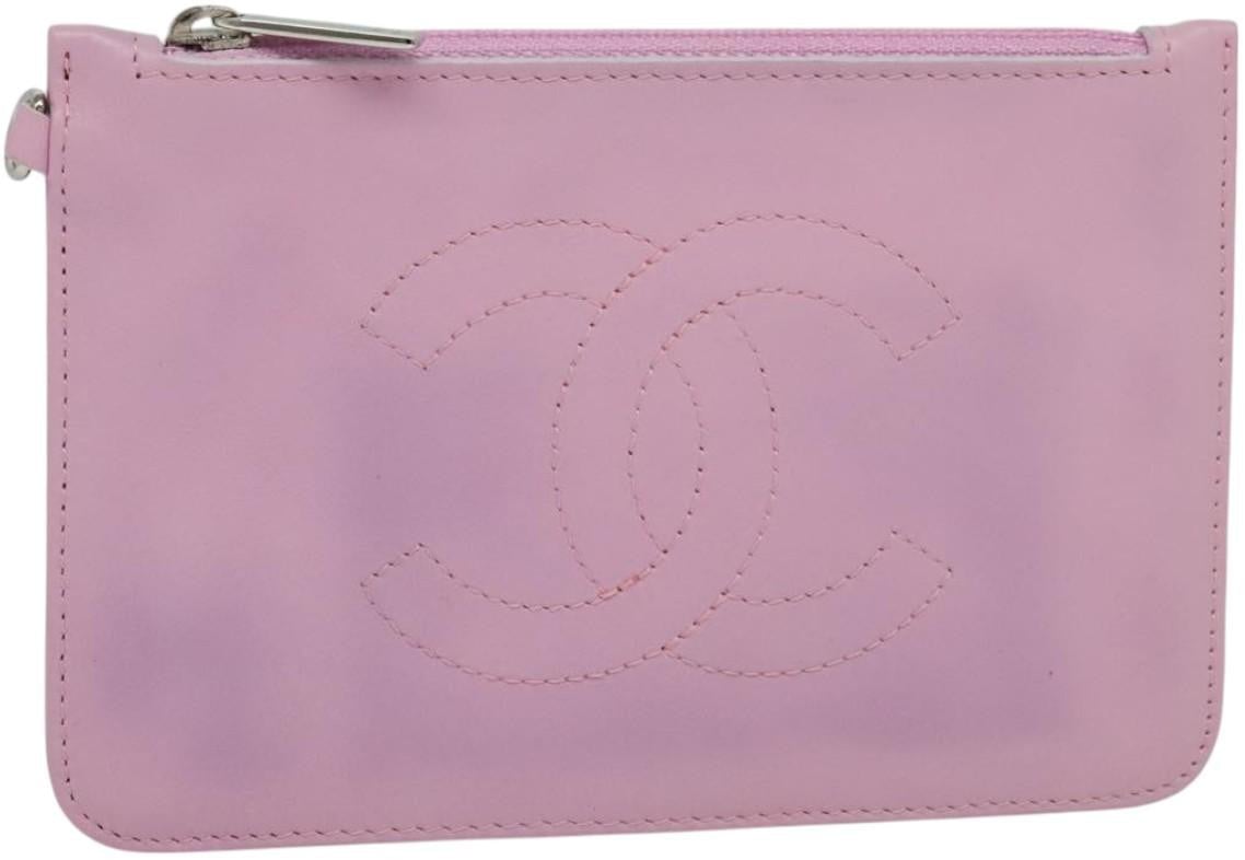 Chanel Chanel CC O Case Pouch Goatskin Mini Roze