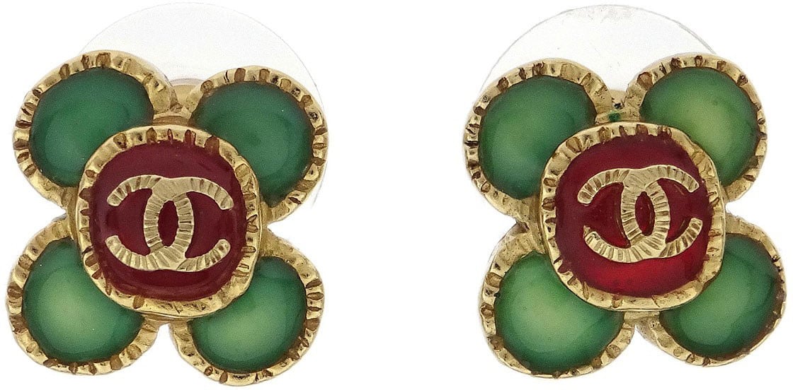 Chanel Chanel Clover Earring Metal Goud