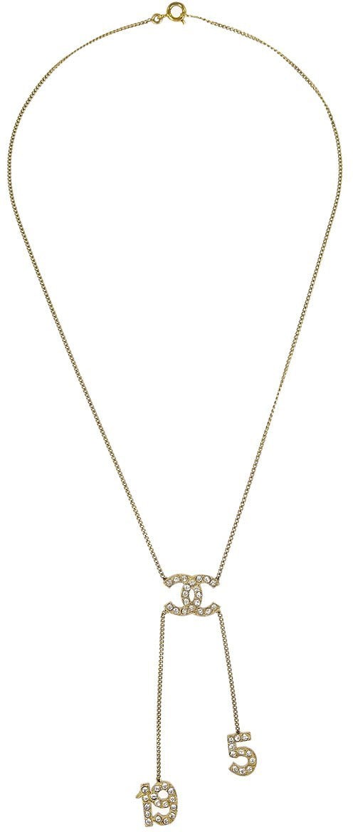 Chanel Chanel CC No.5 Pendant Necklace Metal Goud