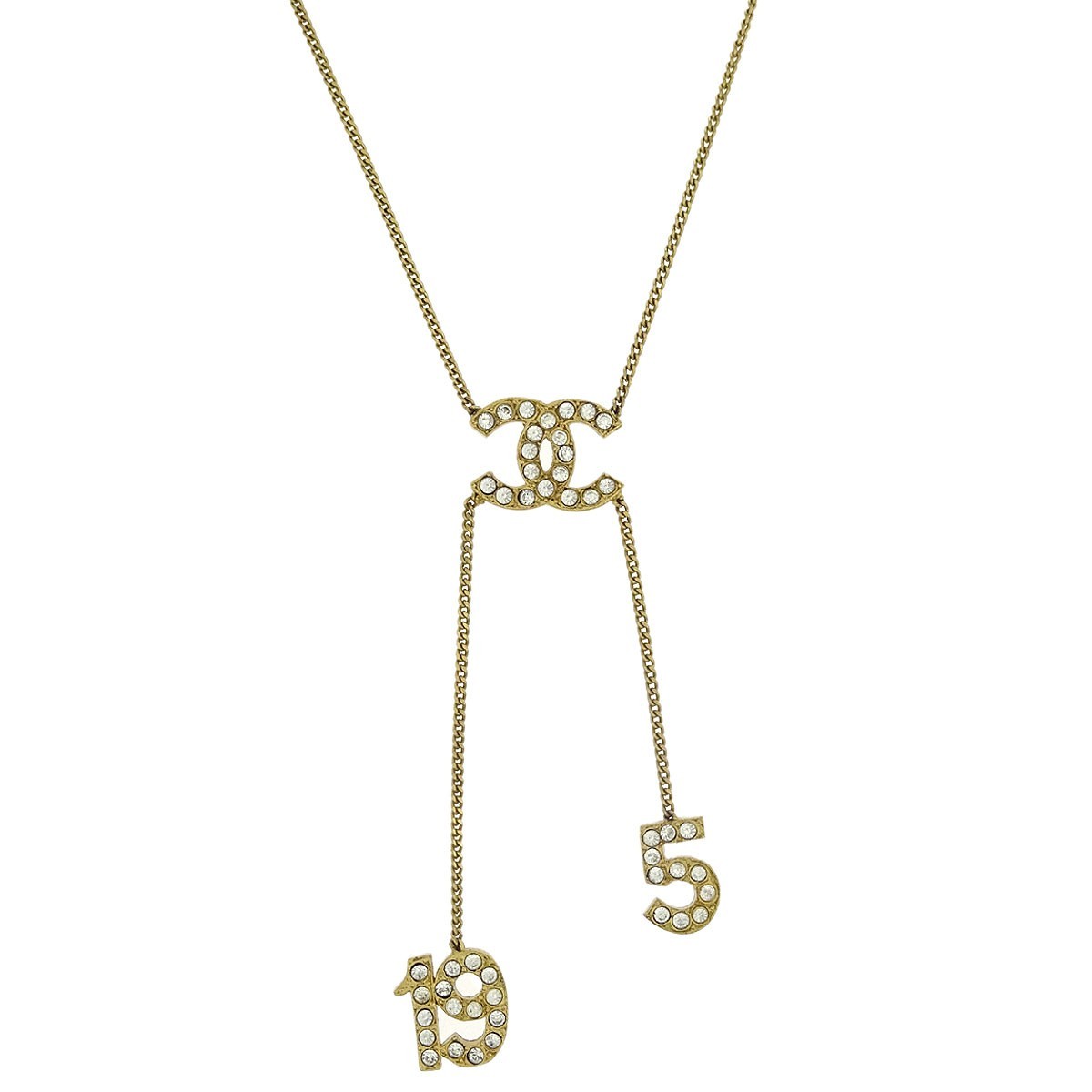 Chanel Chanel CC No.5 Pendant Necklace Metal Goud