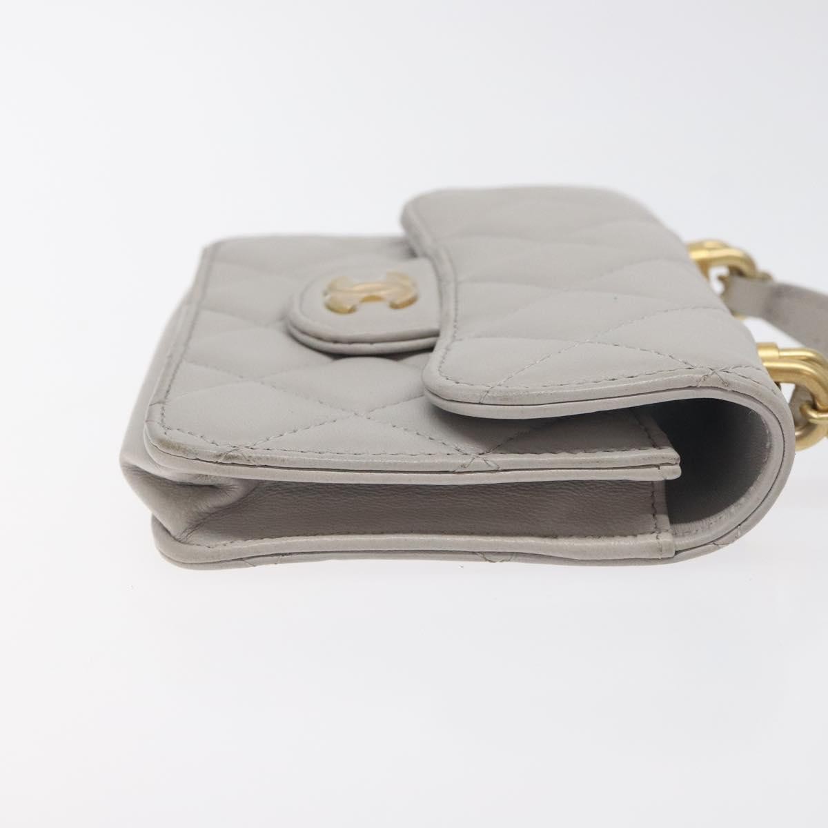 Chanel Chanel Vintage CC Flap Crossbody Bag Quilted Lambskin Grijs