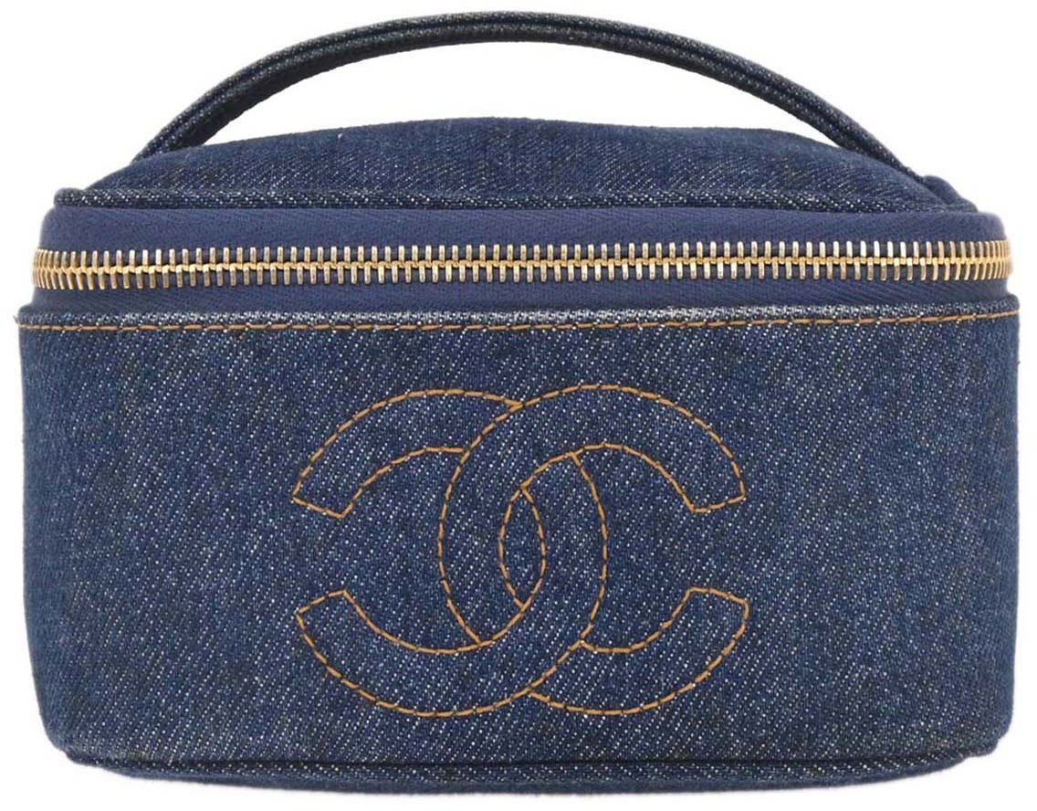 Chanel Chanel Vintage CC Vanity Case Denim Blauw