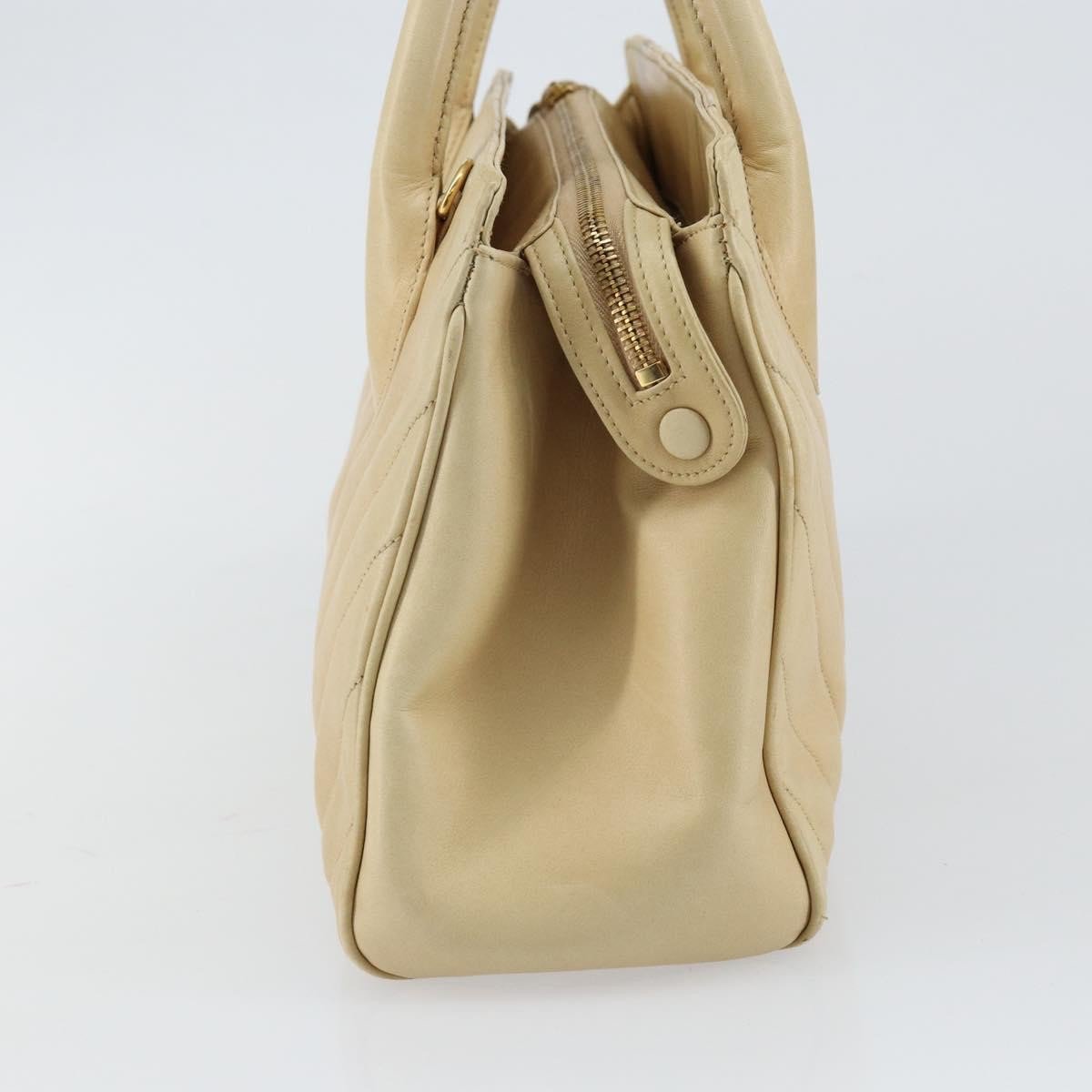 Chanel V Stitch Leather Beige