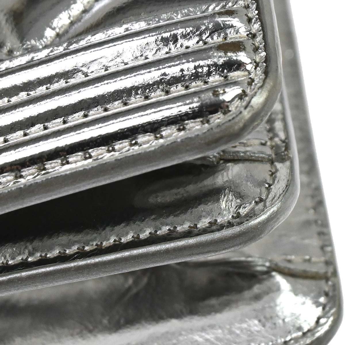 Chanel North South Boy Flap Quilted Metallic Calfskin Small Metallic