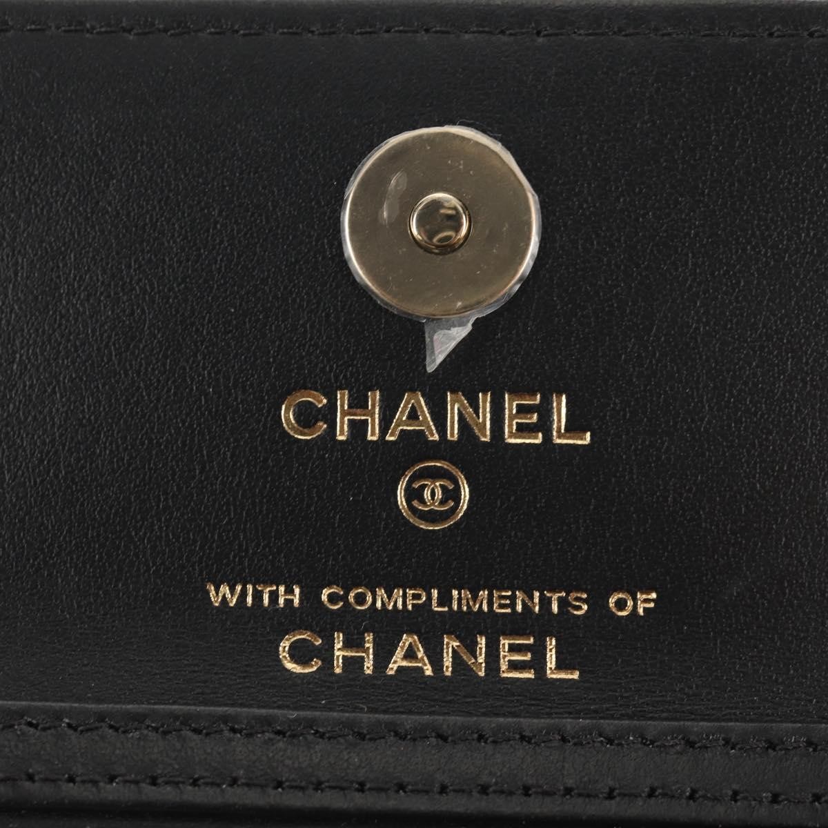 Chanel Chanel Flap Card Holder on Chain Quilted Printed Canvas Beige