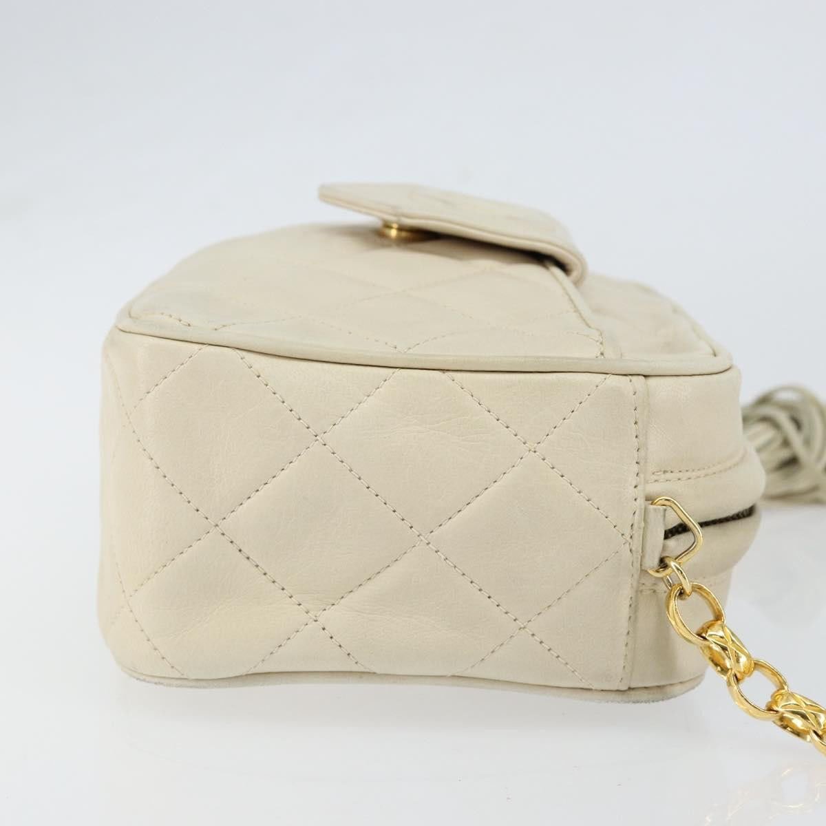 Chanel Chanel Vintage Front Pocket Camera Bag Quilted Lambskin Small Beige