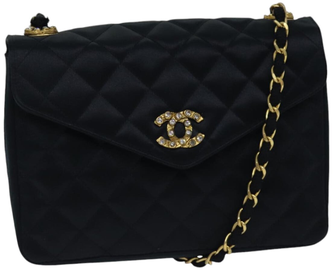Chanel Chanel Envelope Compartment Flap Bag Silk Zwart