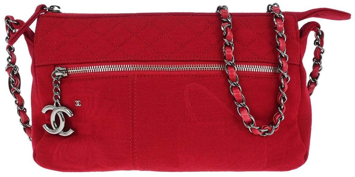 Chanel Chanel Vintage Chain Shoulder Bag Cotton Rood