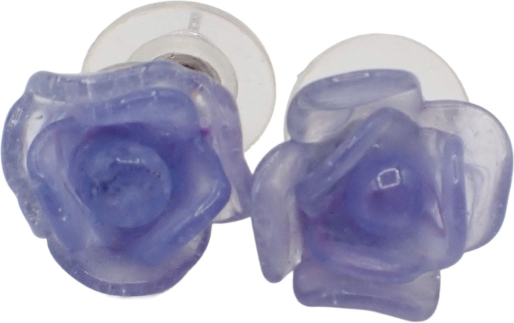 Chanel Chanel Vintage Camellia Earrings Plastic Paars