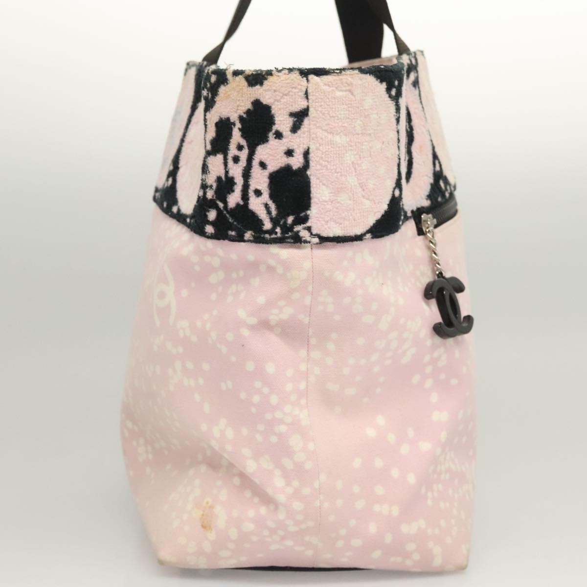 Chanel Chanel Biarritz Tote Quilted Canvas Large Roze