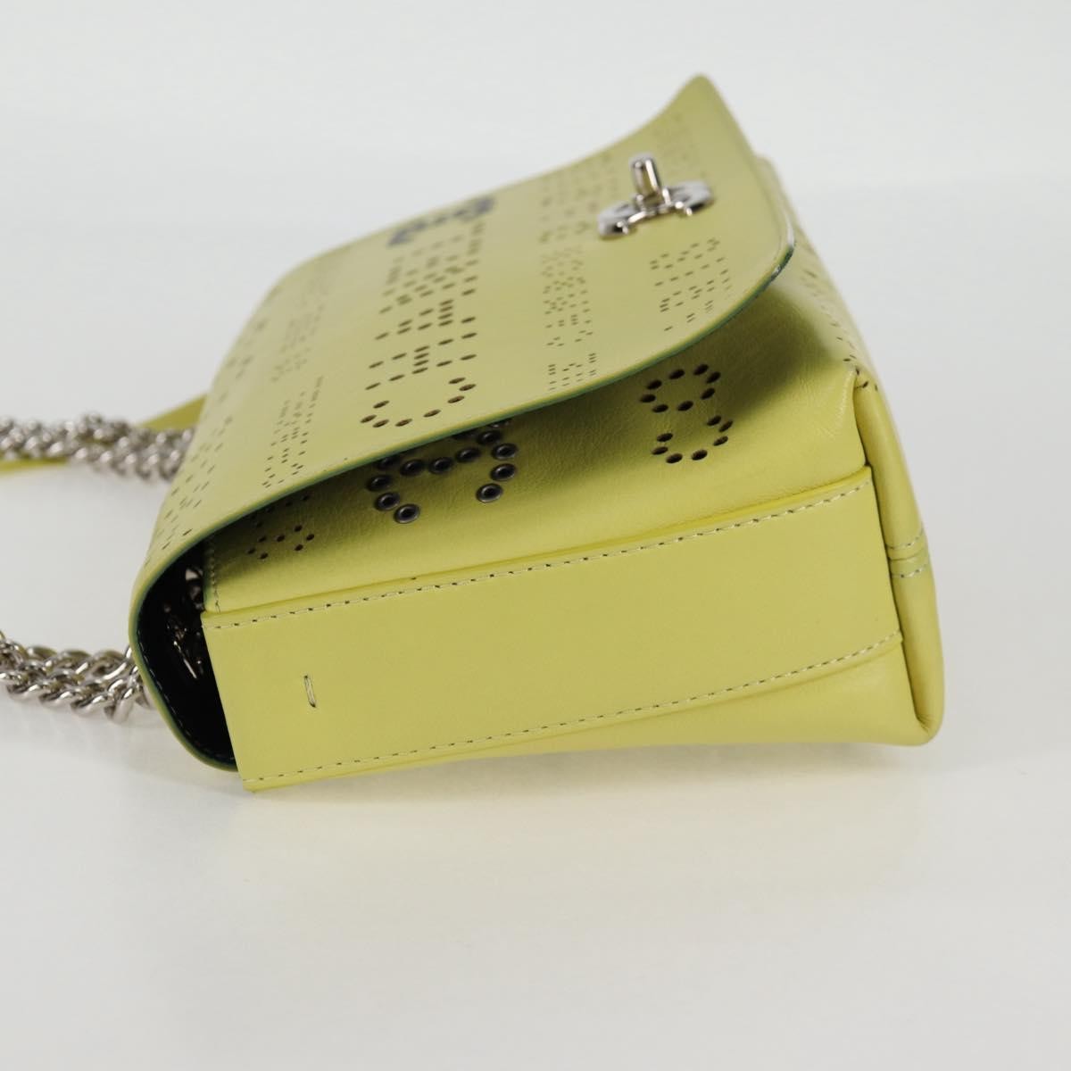 Chanel Chanel Logo Eyelets Flap Bag Perforated Calfskin Medium Geel