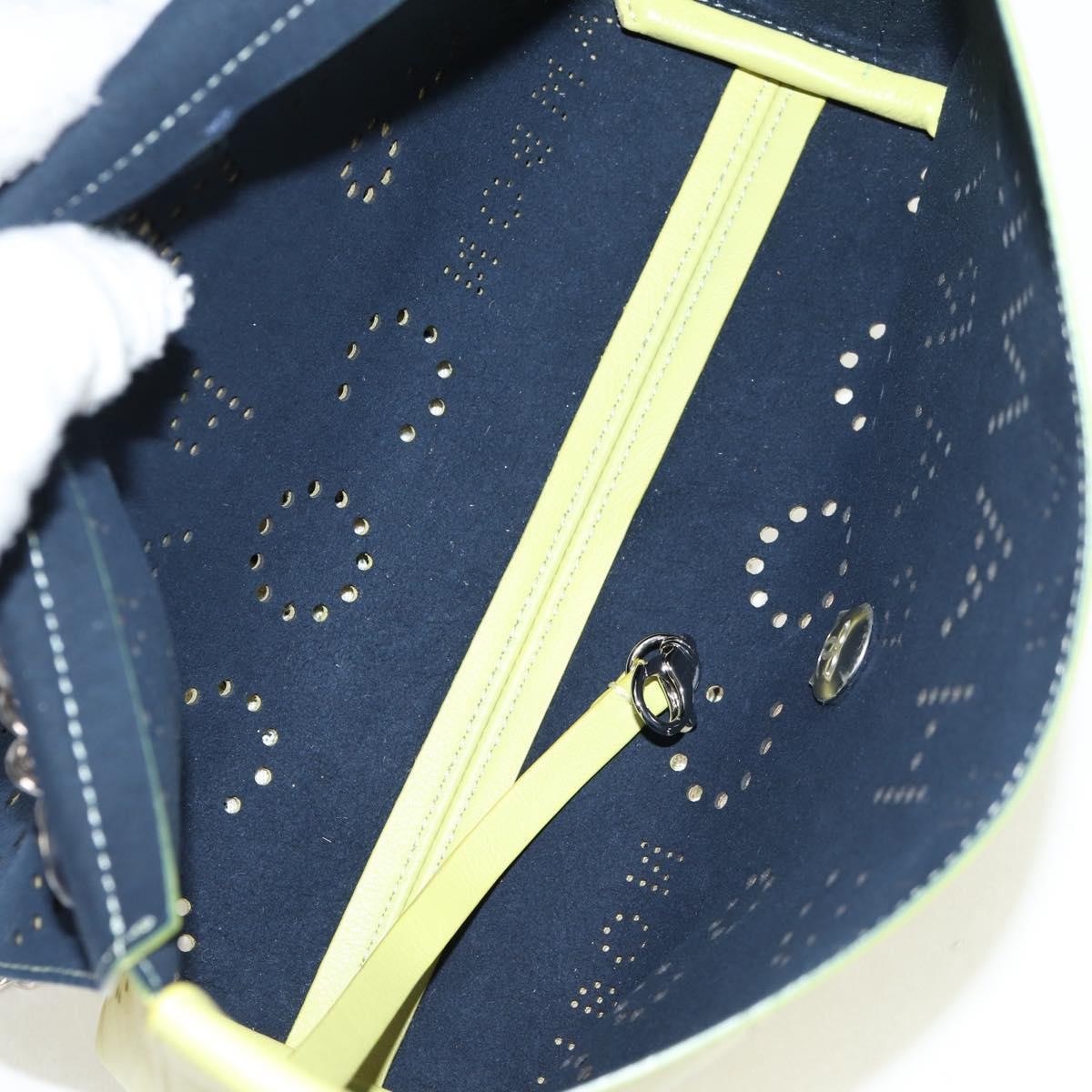 Chanel Chanel Logo Eyelets Flap Bag Perforated Calfskin Medium Geel