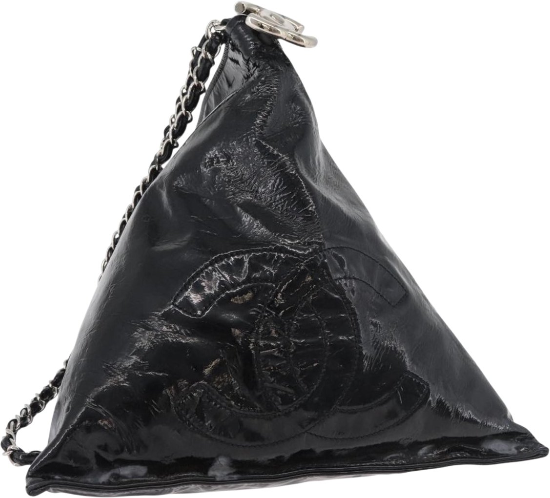 Chanel Bon Bon Pyramid Wristlet Patent Small Zwart