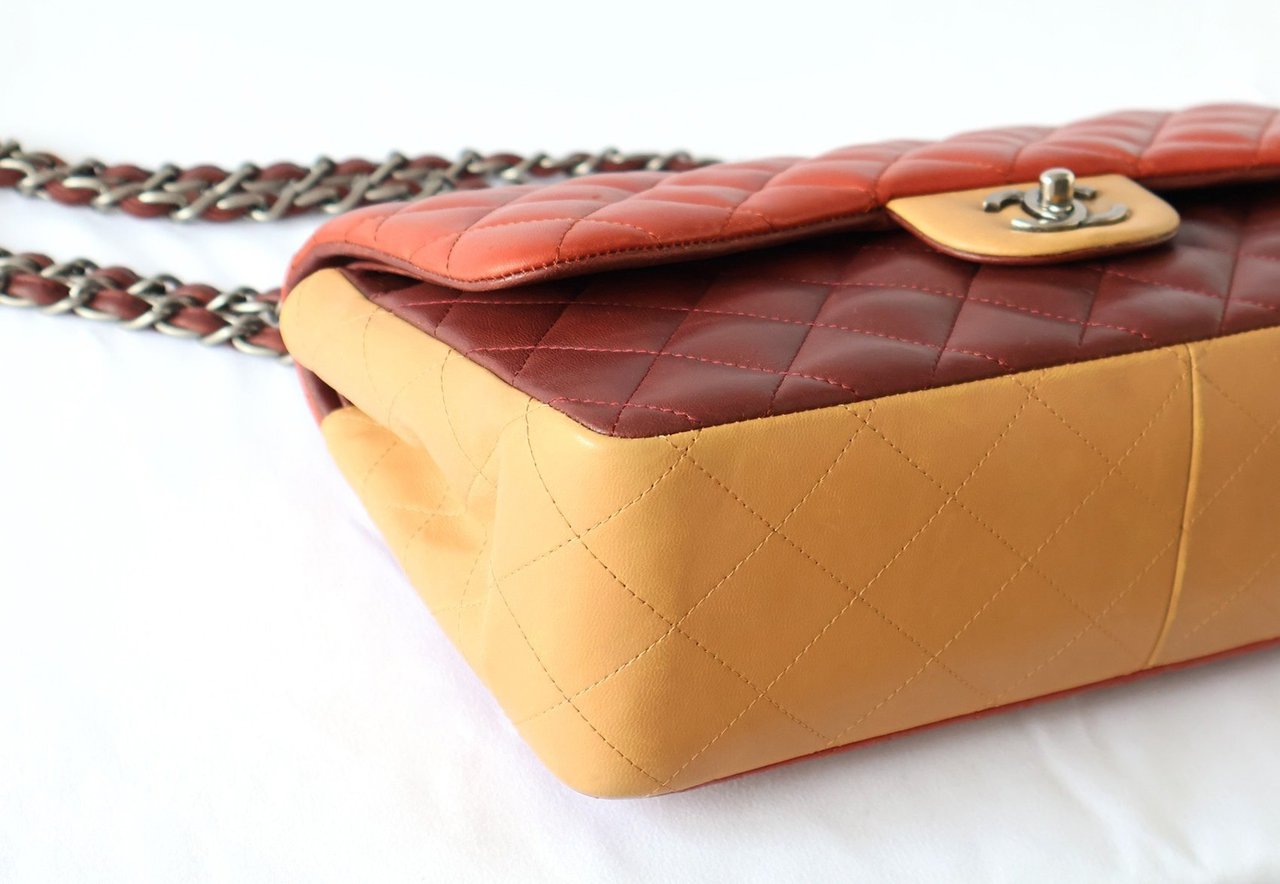 Chanel Paris-Edinburgh Flap leather large Rood