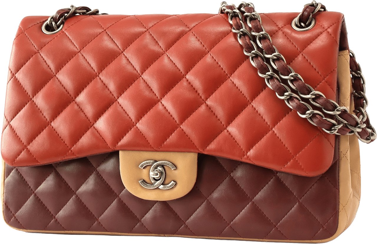 Chanel Paris-Edinburgh Flap leather large Rood