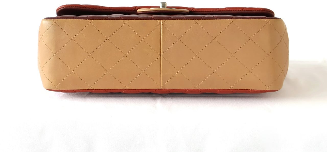 Chanel Paris-Edinburgh Flap leather large Rood