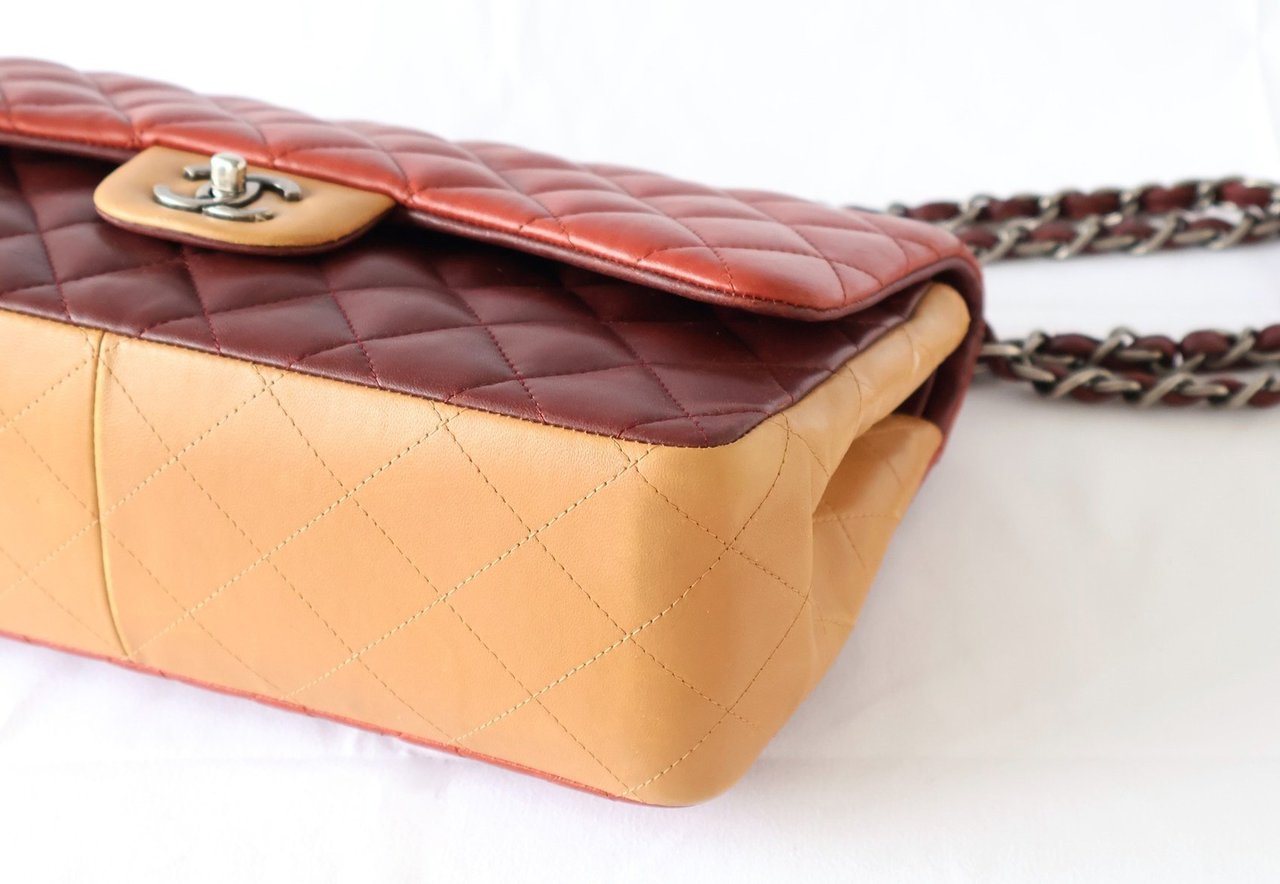 Chanel Paris-Edinburgh Flap leather large Rood