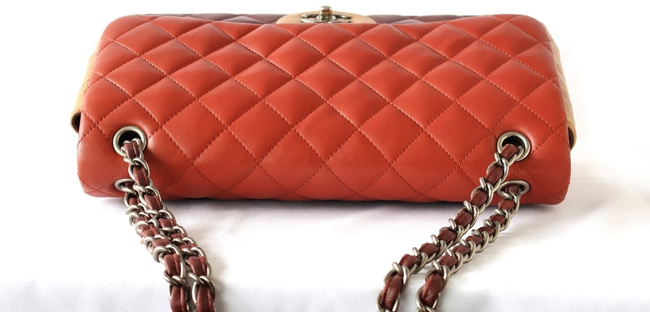 Chanel Paris-Edinburgh Flap leather large Rood