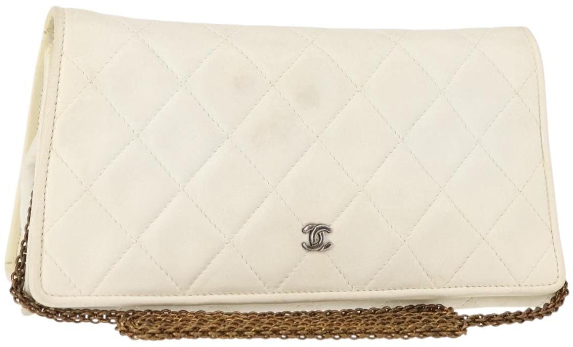 Chanel Chanel Full Flap Wallet on Chain Quilted Lambskin Wit