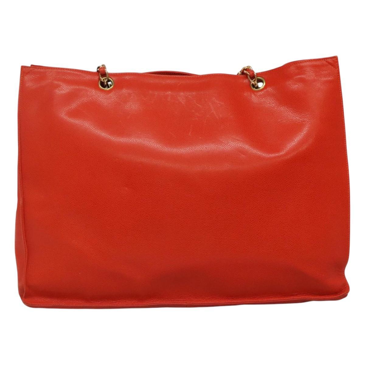 Chanel Chanel Grand Shopping Tote Quilted Calfskin Oranje