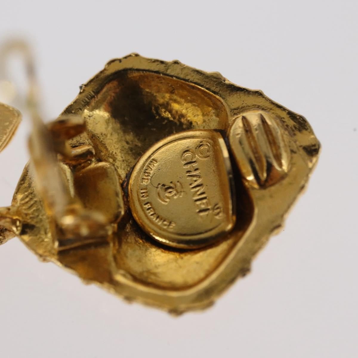 Chanel Chanel Ribbon Earring Metal Goud