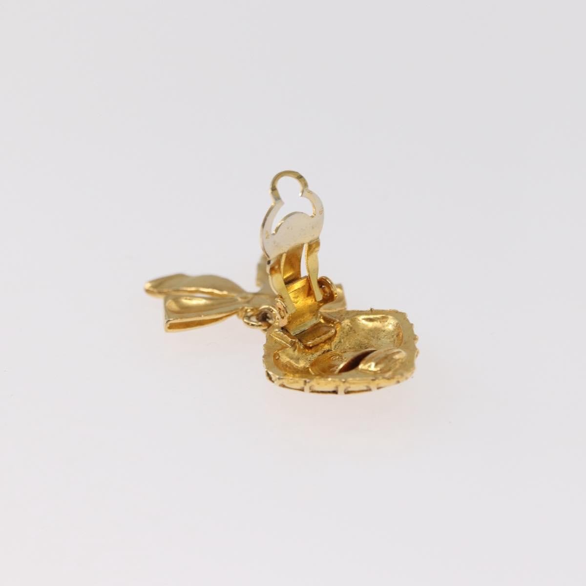 Chanel Chanel Ribbon Earring Metal Goud