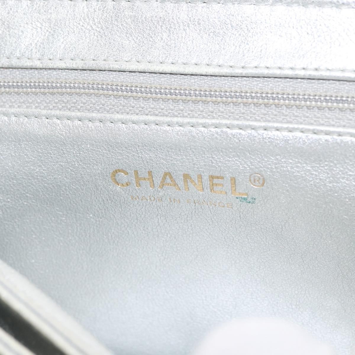 Chanel Chanel Mademoiselle Lock Accordion Flap Bag Quilted Lambskin Medium Zilver