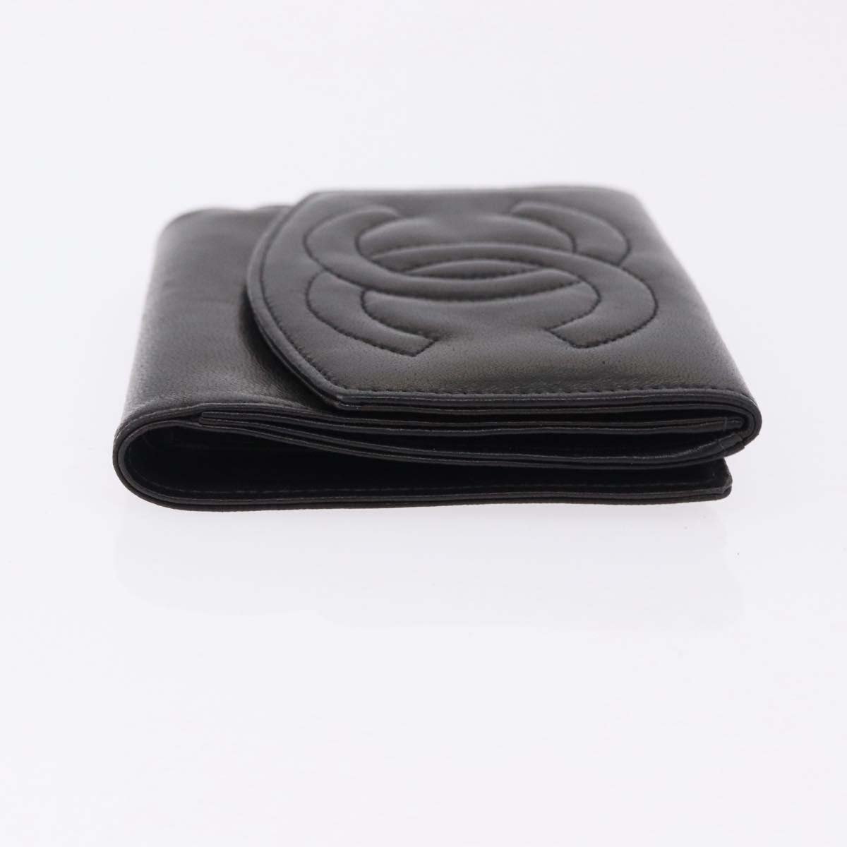 Chanel Vintage Timeless Bifold Lambskin Compact Zwart