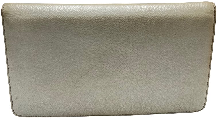 Chanel CC bifold wallet leather medium Beige