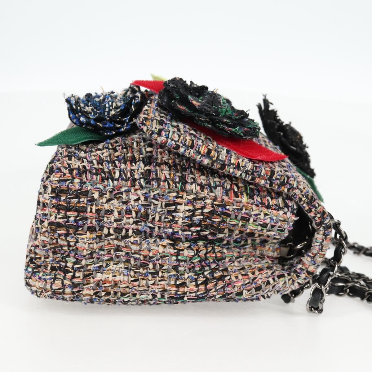 Chanel Chanel Camellia Flap Shoulder Bag Tweed Medium Divers