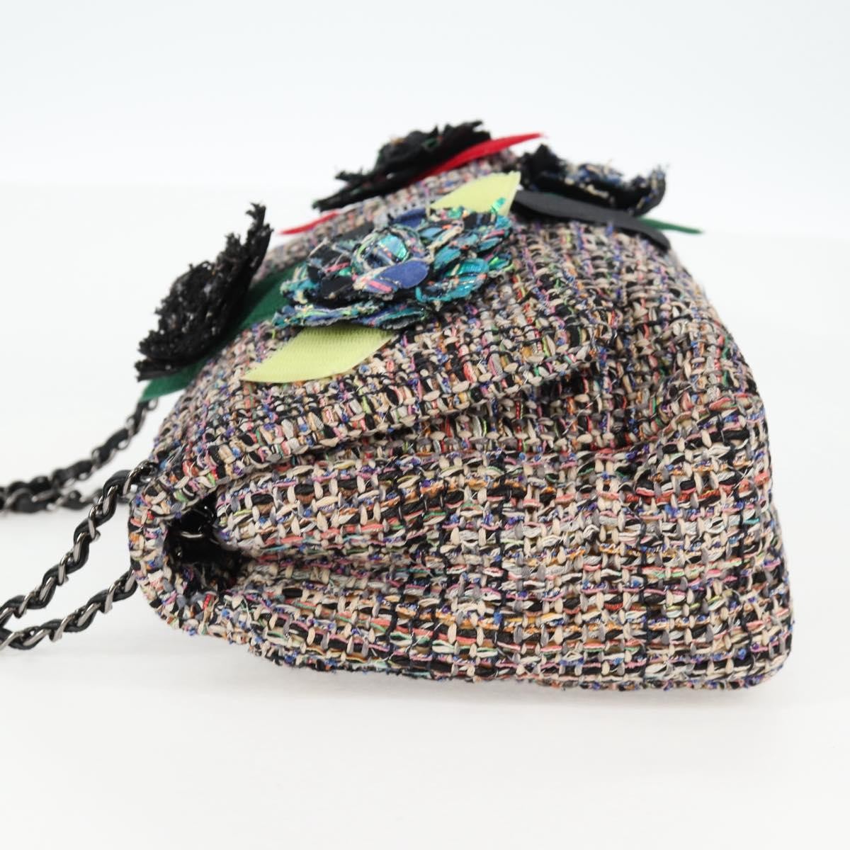 Chanel Chanel Camellia Flap Shoulder Bag Tweed Medium Divers