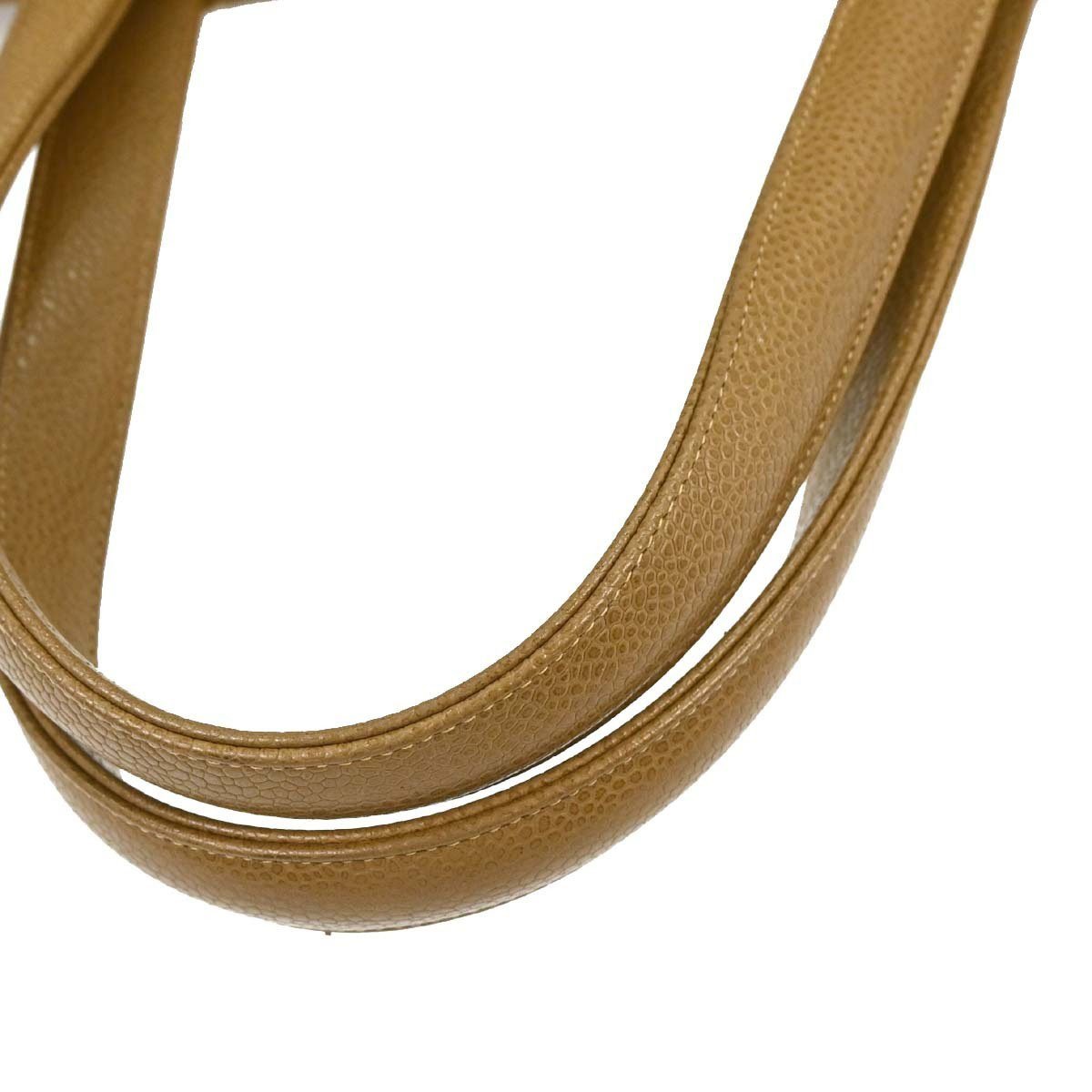 Chanel Chanel Vintage CC Lock Pocket Tote Quilted Caviar Small Beige