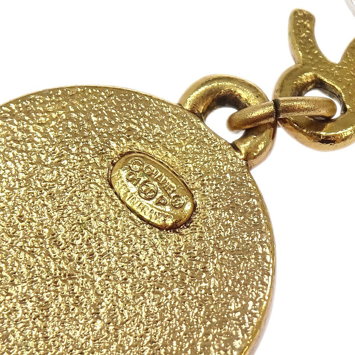 Chanel Chanel CC Star Round Drop Earrings Metal with Resin Goud