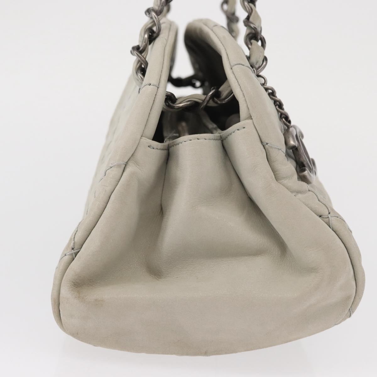 Chanel Chanel Just Mademoiselle Bag Quilted Iridescent Leather Medium Grijs