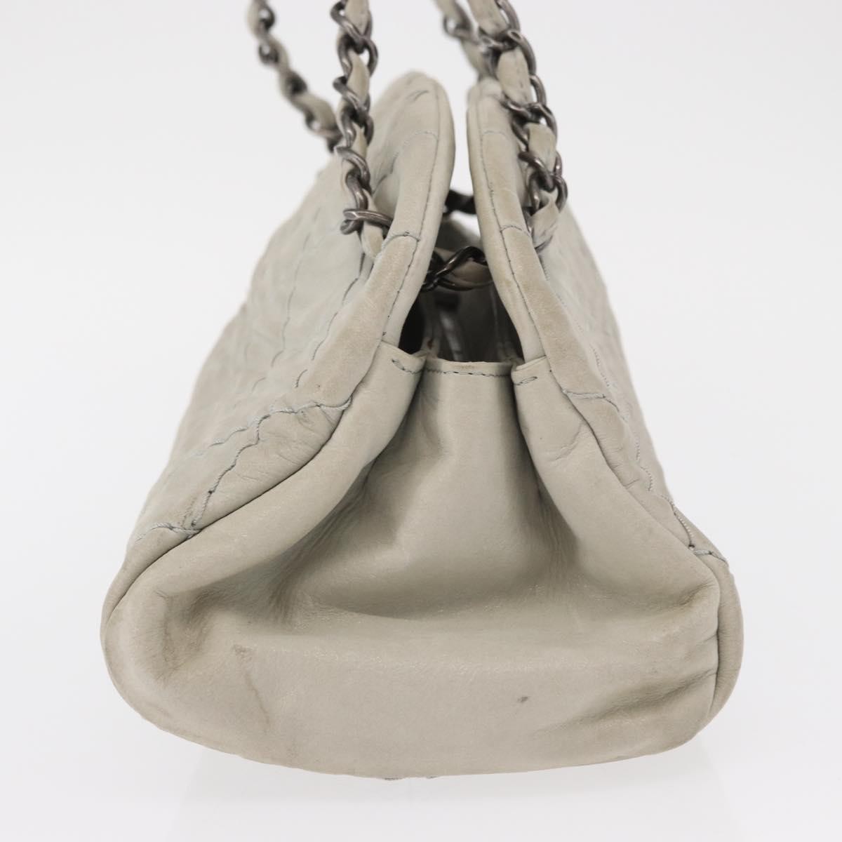 Chanel Chanel Just Mademoiselle Bag Quilted Iridescent Leather Medium Grijs